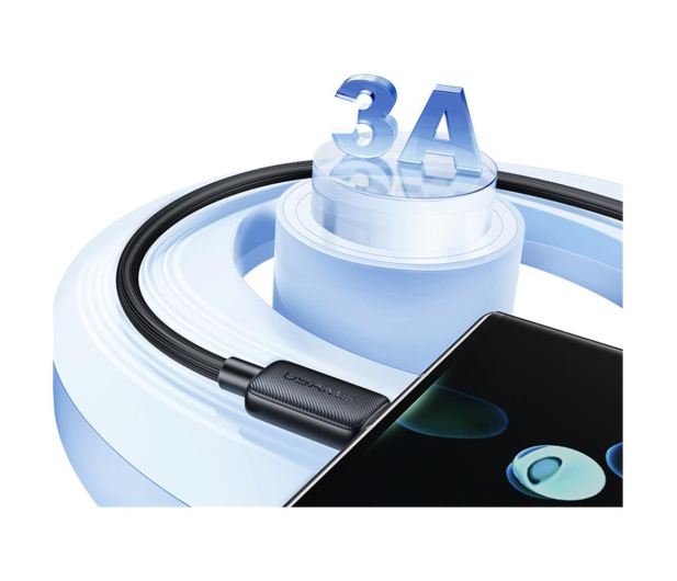 USAMS Kabel KY Series US-SJ693 3A USB-C do USB-A 2m biały - 1569050 - zdjęcie 4